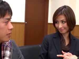 Akari Asahina horny milf has her way with  younger guy